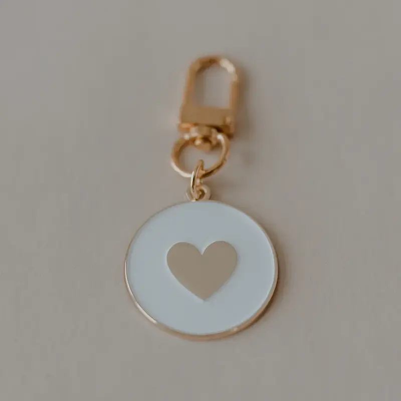 Portachiave a Cuore Bianco Dorato - Key Chain White Gold (mt-021)