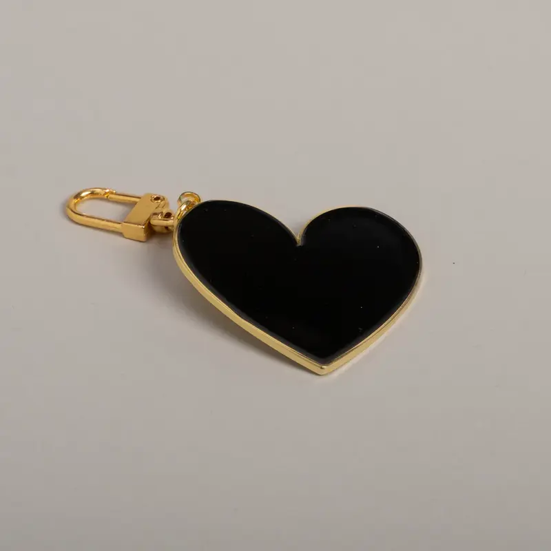 Portachiave a Cuore Nero Dorato - Key Chain Nero Gold (my-038)