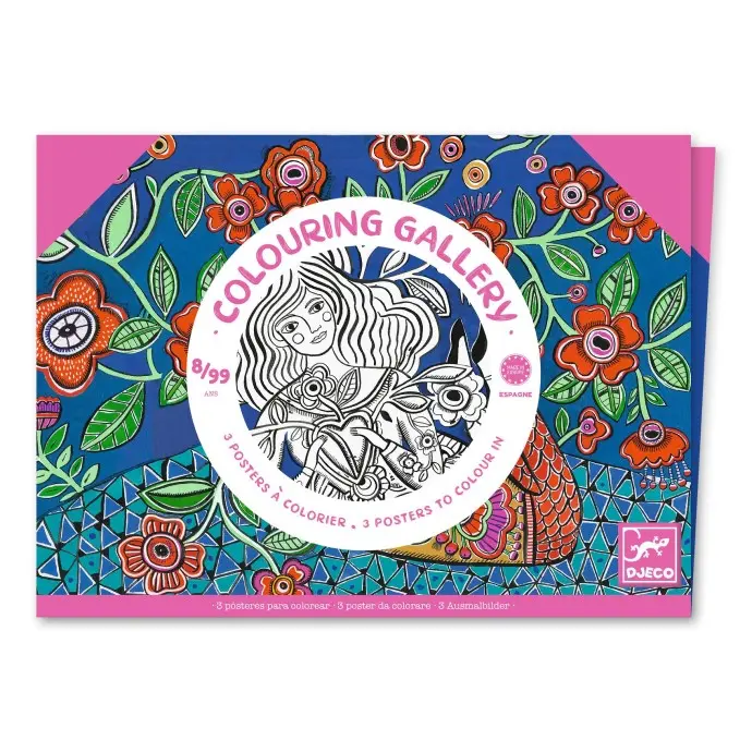 Poster da colorare Djeco - Fiori