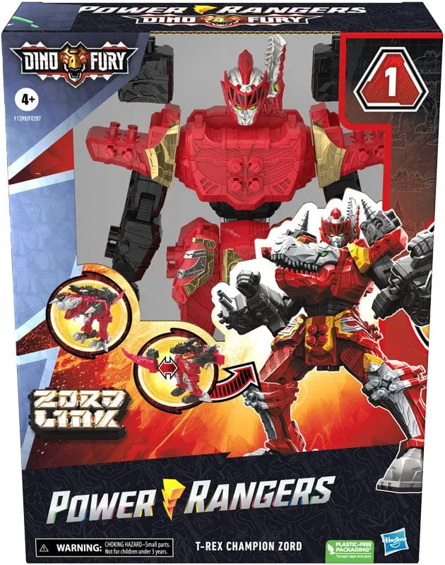 Power Rangers Dino Fury, Dinosauro Robot Zord Trasformabile 2 in 1