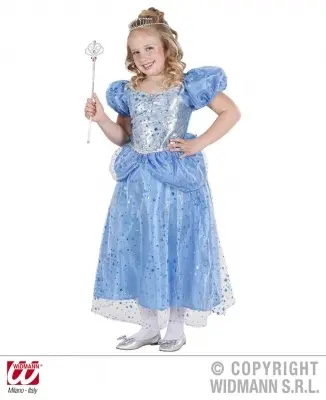 Principessa/fata blu (140 cm) (vestito) - Principessa blu 140 cm Costume per bambini Fata Medium 8-10 anni Medieva Bella Costume per bambini Nuovo Ragazza