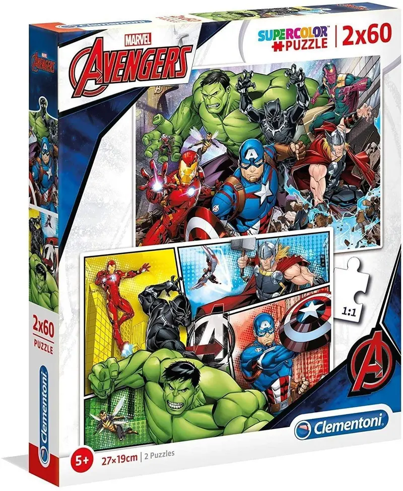 Puzzle 2X60 Pezzi Avengers