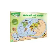 PUZZLE ANIMALI DEL MONDO IN LEGNO