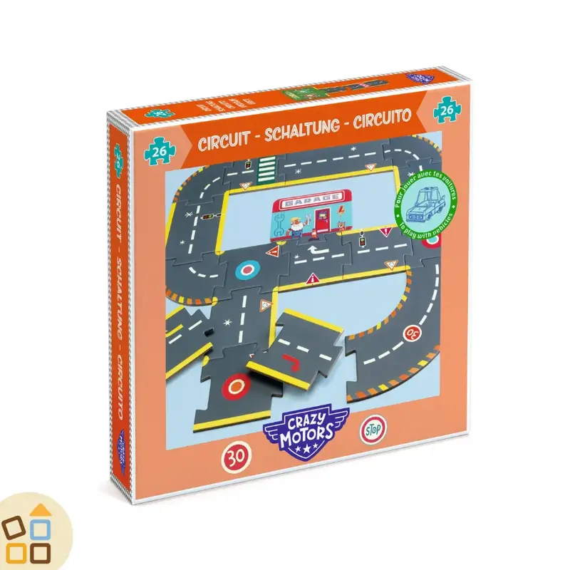 PUZZLE CIRCUITO 26 PZ, CRAZY MOTORS