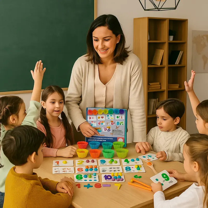 Puzzle di matematica Montessori per bambini | Gioco educativo di abbinamento di perline per il riconoscimento dei numeri e le abilità di conteggio