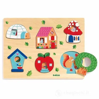 PUZZLE IN LEGNO A INCASTRO, CASETTE