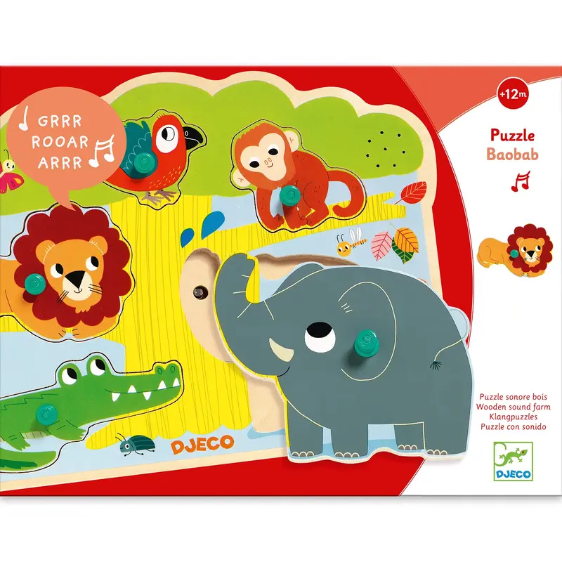 Puzzle sonoro Djeco - Animali della giungla