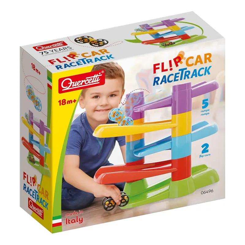 Quercetti Flip Car Racetrack con 5 Rampe e 2 Macchinine
