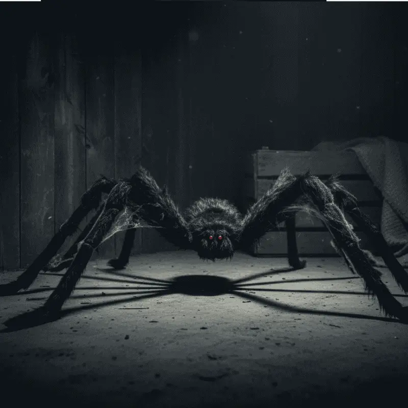 Ragno Nero Gigante Halloween Decorazione Spaventosa con Zampe Lunghe