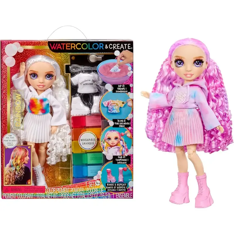 Rainbow High Watercolour & Create DIY Fashion Doll Occhi viola