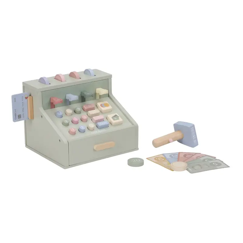 Registratore di Cassa in Legno con Pos e Lettore Barcode - Wooden Cash Register with Scanner and Card Reader (LD2511)