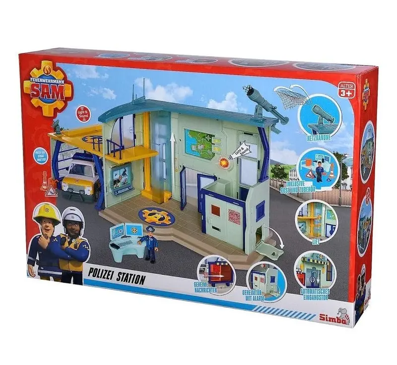 Sam il Pompiere Stazione di Polizia con Luci e Suoni include Accessori