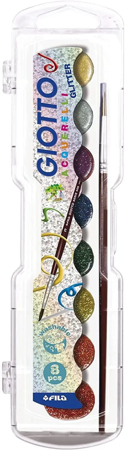 Scatola 8 Acquarelli Giotto Glitter Fila