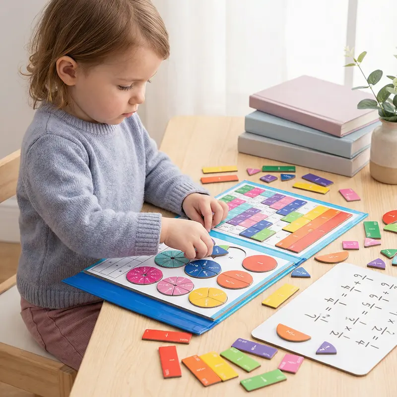 Scheda magnetica per l' apprendimento delle frazioni per bambini | Strumento matematico colorato per la comprensione delle frazioni e delle operazioni