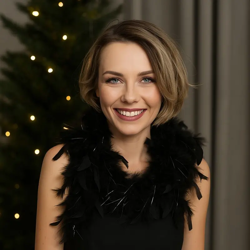 Sciarpa di Piume Nere 40g | Boa Piumato Elegante per Costumi e Feste