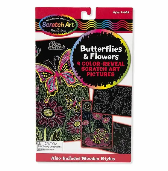Scratch Art - Farfalle e Fiori