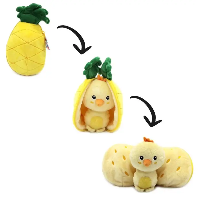 Serie Veggie - Peluche Nugget il pulcino / Ananas 2 in 1