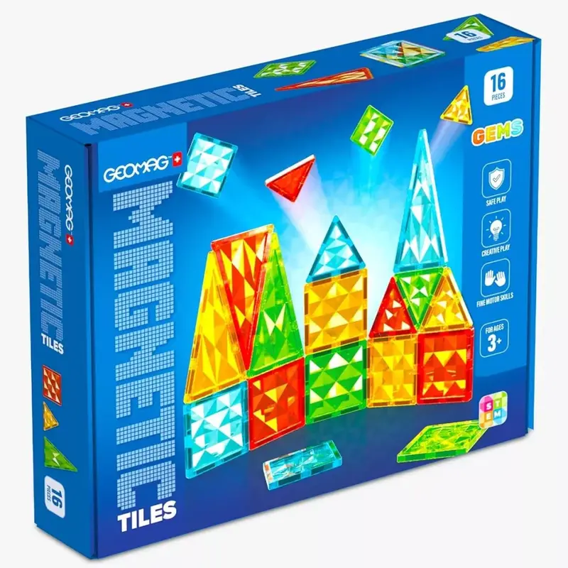 Set 16 Tessere Magnetic Tiles Geomag