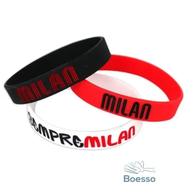 SET 3 BRACCIALETTI LOGO AC MILAN - PRODOTTO UFFICIALE