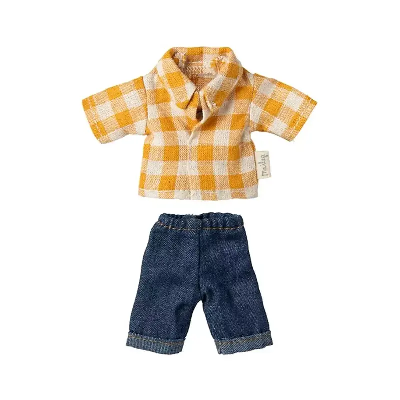Set Camicia Gialla a Quadri per Papà Topo Maileg