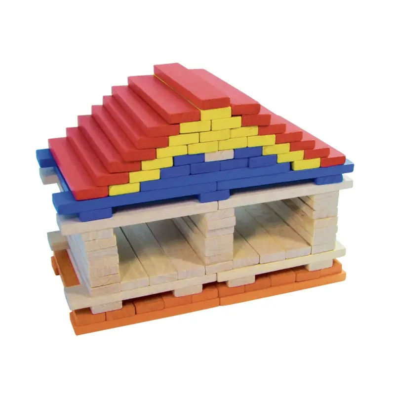 SET COSTRUZIONE IN LEGNO, BATIBLOC COLORE (100 PZ)
