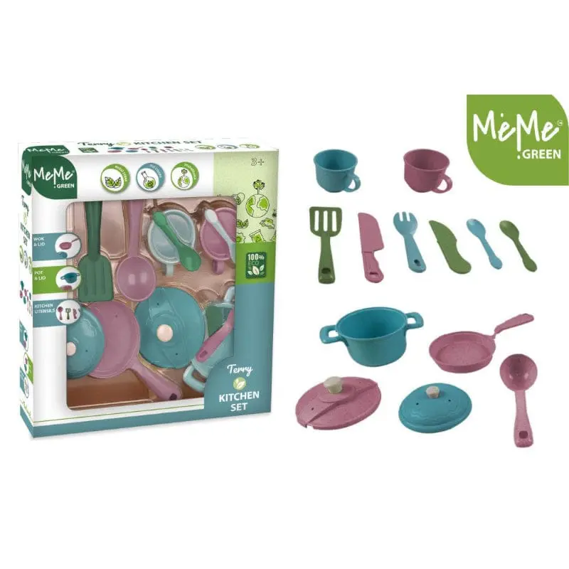 Set Cucina con Padelle e accessori in Bioplastica - Meme Green