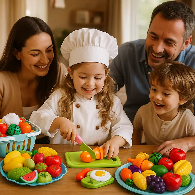 Set da cucina per tagliare la frutta | Giocattolo educativo per bambini con cestino e verdure realistiche per giochi di ruolo