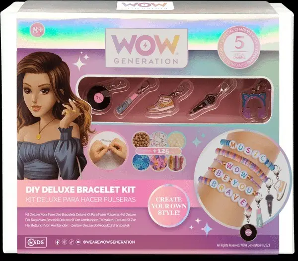 Set Deluxe con 5 ciondoli da polso WOW in metallo