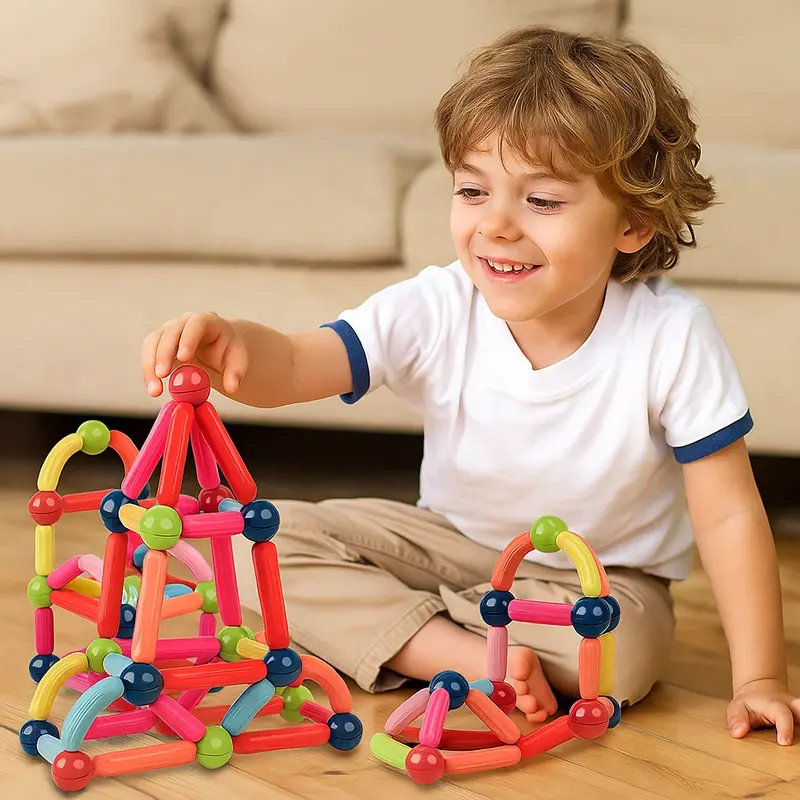 Set di costruzioni magnetiche per bambini | Giocattolo da costruzione colorato per la creatività, l' apprendimento STEM e le abilità motorie