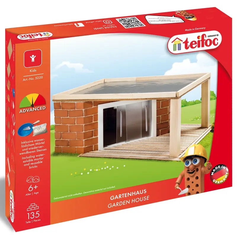 Set di costruzioni teifoc- casetta da giardino - 135 pezzi
