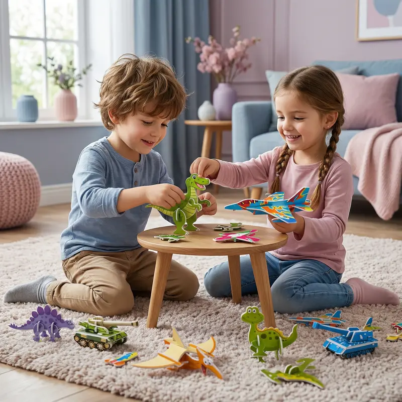 Set di puzzle 3D con cartoni animati per bambini