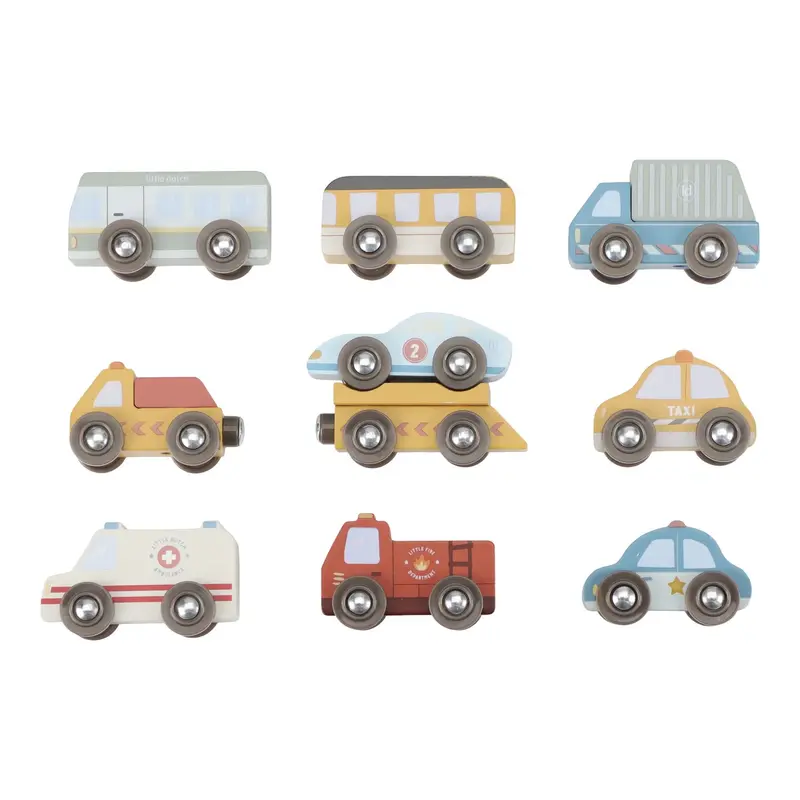 Set di Veicoli in Legno Multicolore - Wooden Vehicle Set Multicolored (LD2537)