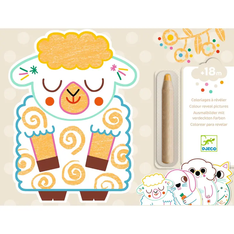 Set Disegni Da Colorare e Rivelare - Animali Domestici