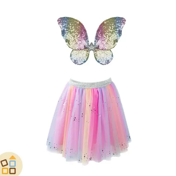 SET GONNA ALI BACCHETTA PAILLETTES ARCOBALENO