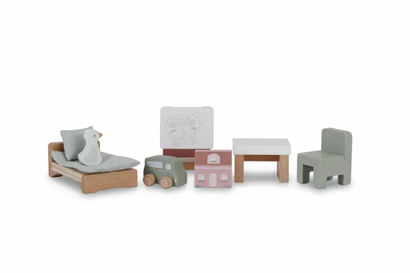 Set Mobili Cameretta In Legno Per Casa Delle Bambole