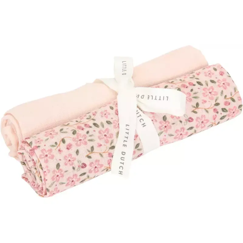 Set Mussole Rosa a Fiori Little Dutch