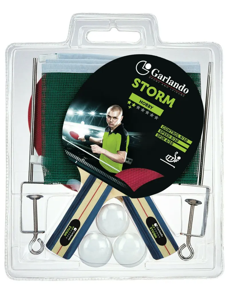 Set Ping Pong Garlando Storm Plus - 2 Stelle - Approvata Ittf Garlando