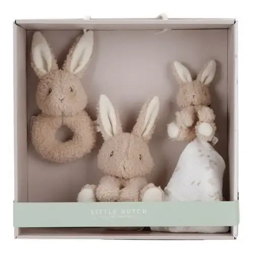 Set Regalo Nascita Baby Coniglietti Sonaglino Baby Bunny Doudou Peluche - Gift Set Beige Baby Bunny