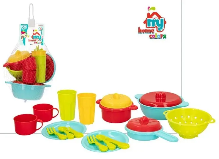 Set Stoviglie Giocattolo in plastica 16 pezzi