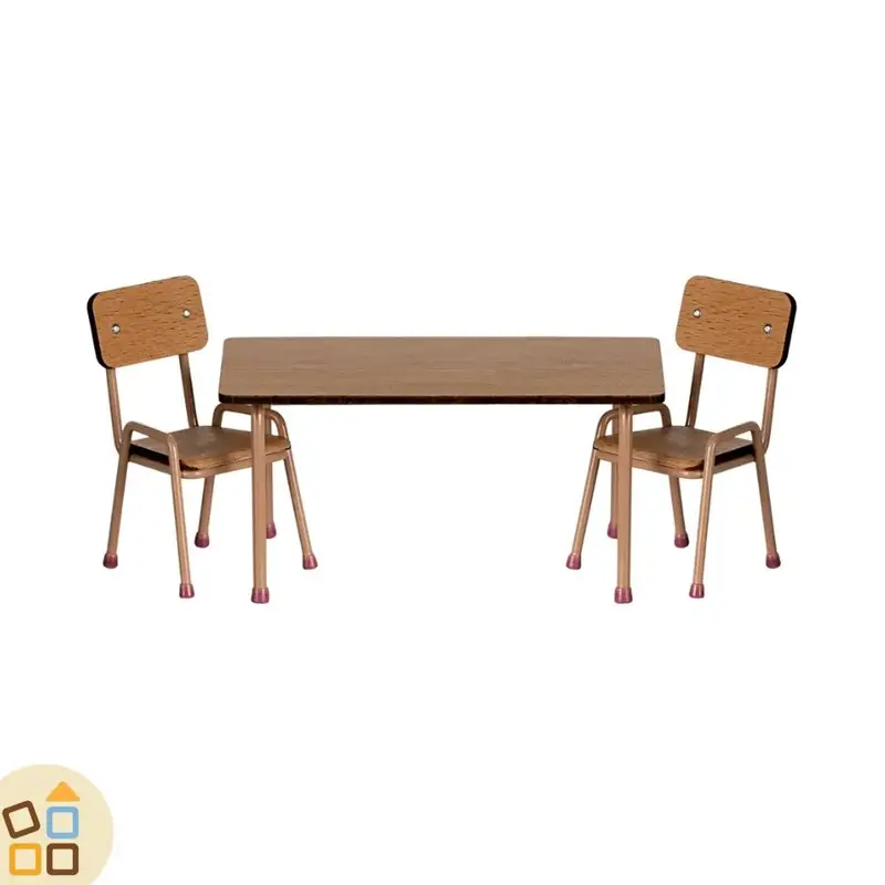 SET TAVOLO CON 2 SEDIE TOPO, CIPRIA SCURO