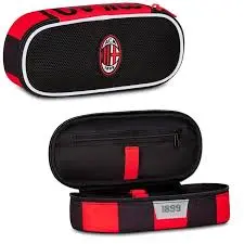 Seven Astuccio portamatite in poliestere nero, rosso MILAN