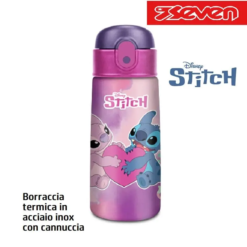 Seven Borraccia Stitch in Acciaio con cannuccia