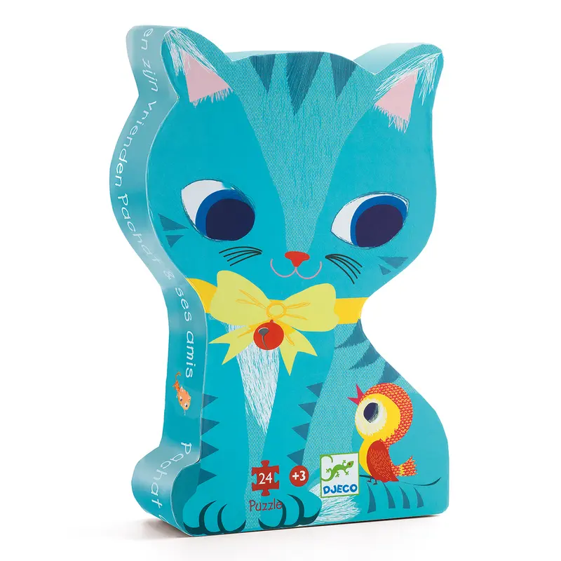 Silhouette Puzzle Djeco - Gatto Pachat e i suoi amici 24 pezzi