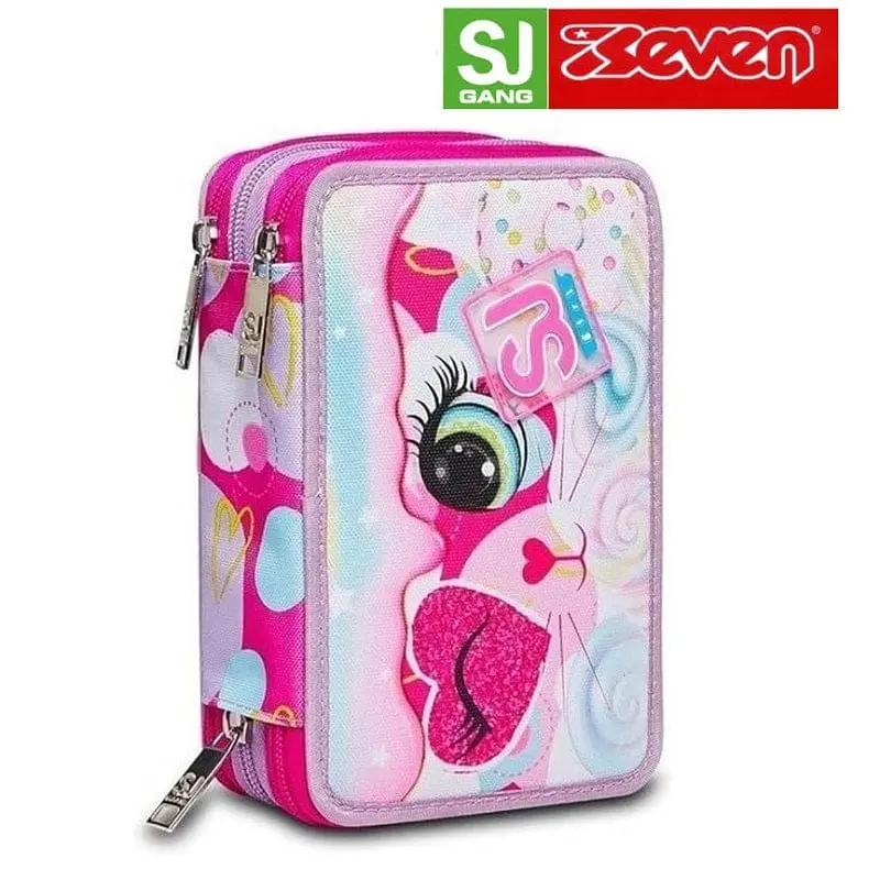 SJ Heart Lolly Astuccio scuola 3 Zip completo di Accessori