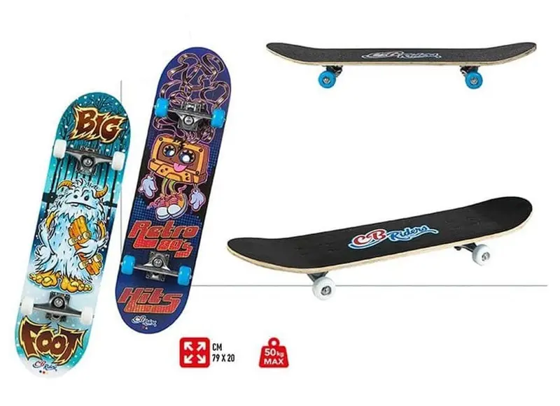 Skateboard Bambino 79 cm, Skate in legno per Bambini