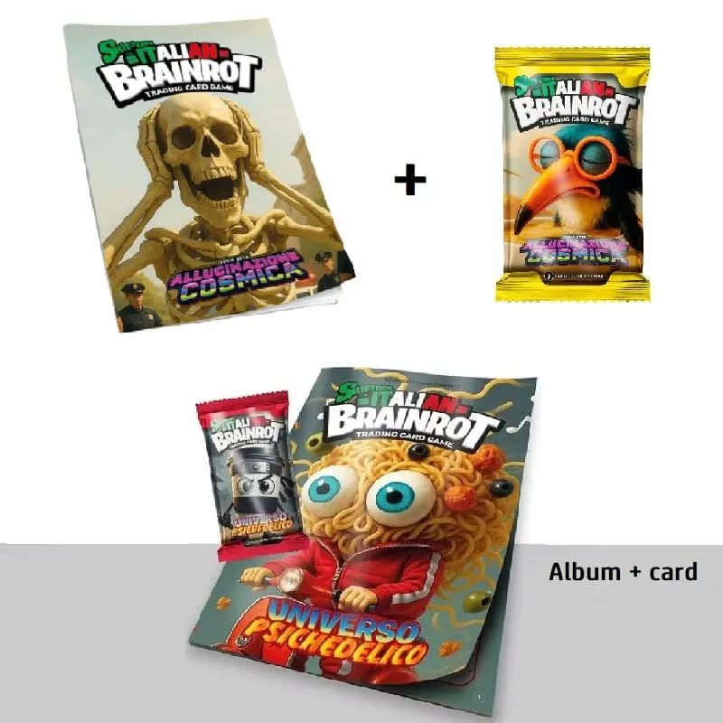 Skifidol Italian Brainrot Album Raccoglitore + Busta da 7 Card in Omaggio