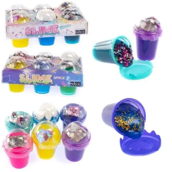 Slime Confezione da 6 Vasetti per 100gr- Nice