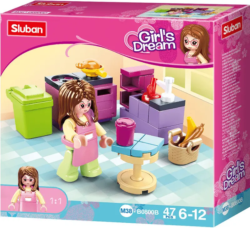 Sluban Costruzioni per Bambine, Ambientazioni Casa Cucina-Bagno-Soggiorno