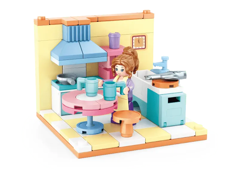Sluban Costruzioni per Bambine, set Mattoncini Cucina 108 pz