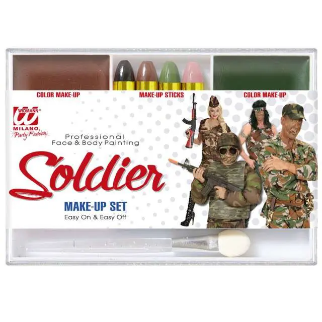 Soldier Make up Set - Make 4 Sticks Remover Applicato Sfx Army Milita - Set trucco soldato 4 stick, struccante, applicatore Sfx Army Milita